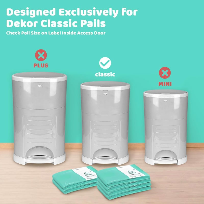 Newnice [10 Pack] Dekor Classic Diaper Pail Refills, Extra-Thick Continuous Liner Bags Compatible with Dekor Classic Diaper Pails, Strong Diaper Pail Refills for Baby & Adult Diapers, Nursery Odor Control - Image 4